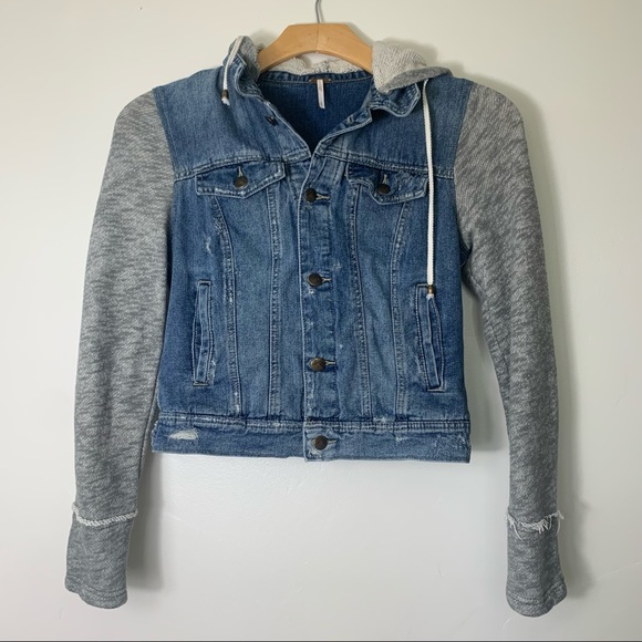 Free people hooded denim jacket - Picture 2 of 8